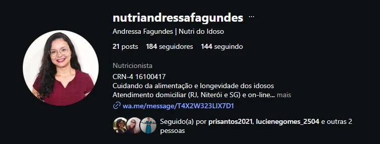 Perfil @nutriandressafagundes no Instagram