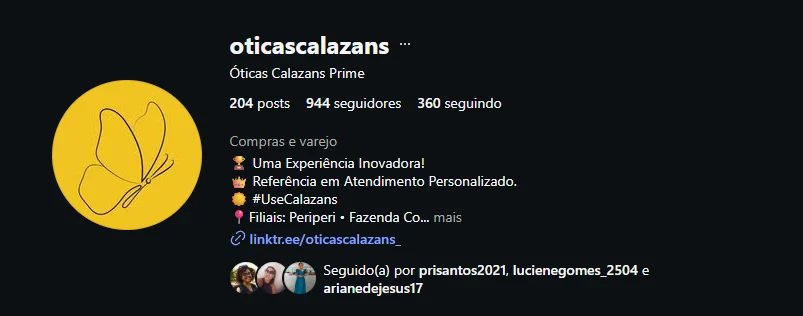 Perfil @oticascalazans no Instagram: 204 posts e 944 seguidores