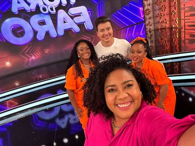 Priscila com Rodrigo Faro e meninas